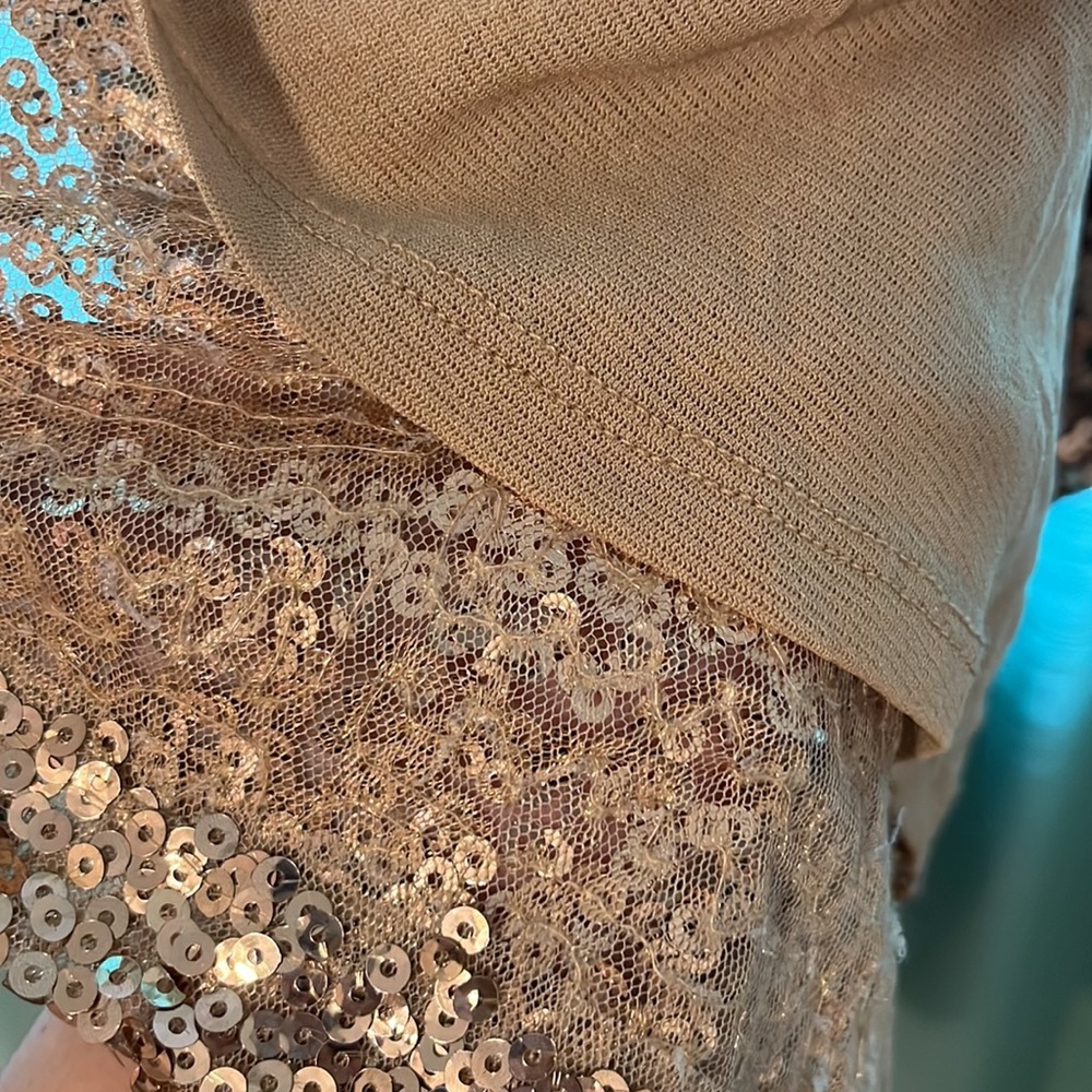 INC NWOT racerback tank dress gold sequins - Picture 5 of 5